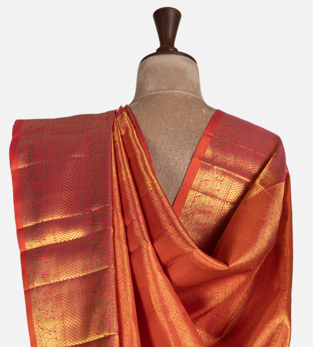 Orange Kanchipuram Silk Saree