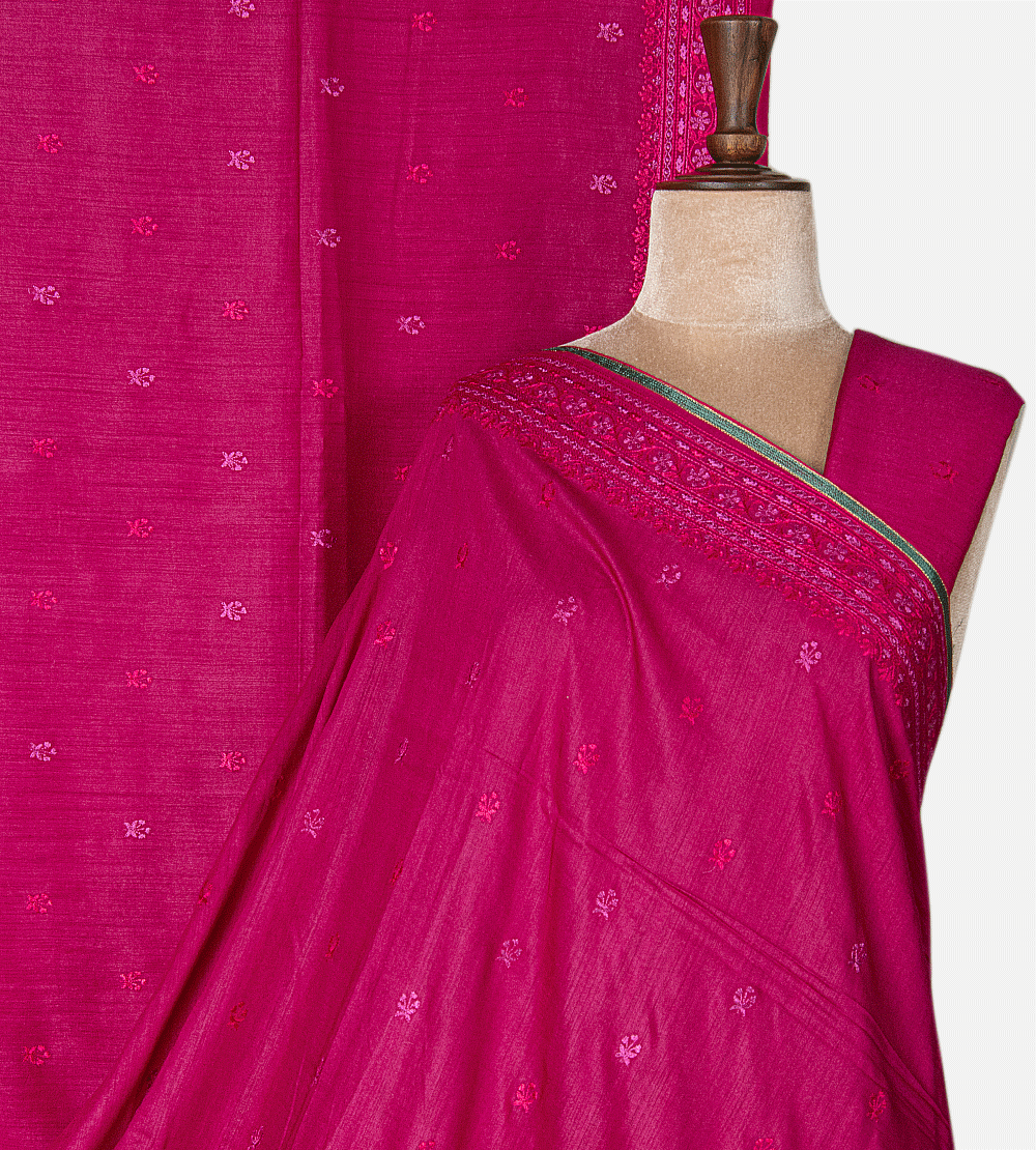 Pink Tussar Saree