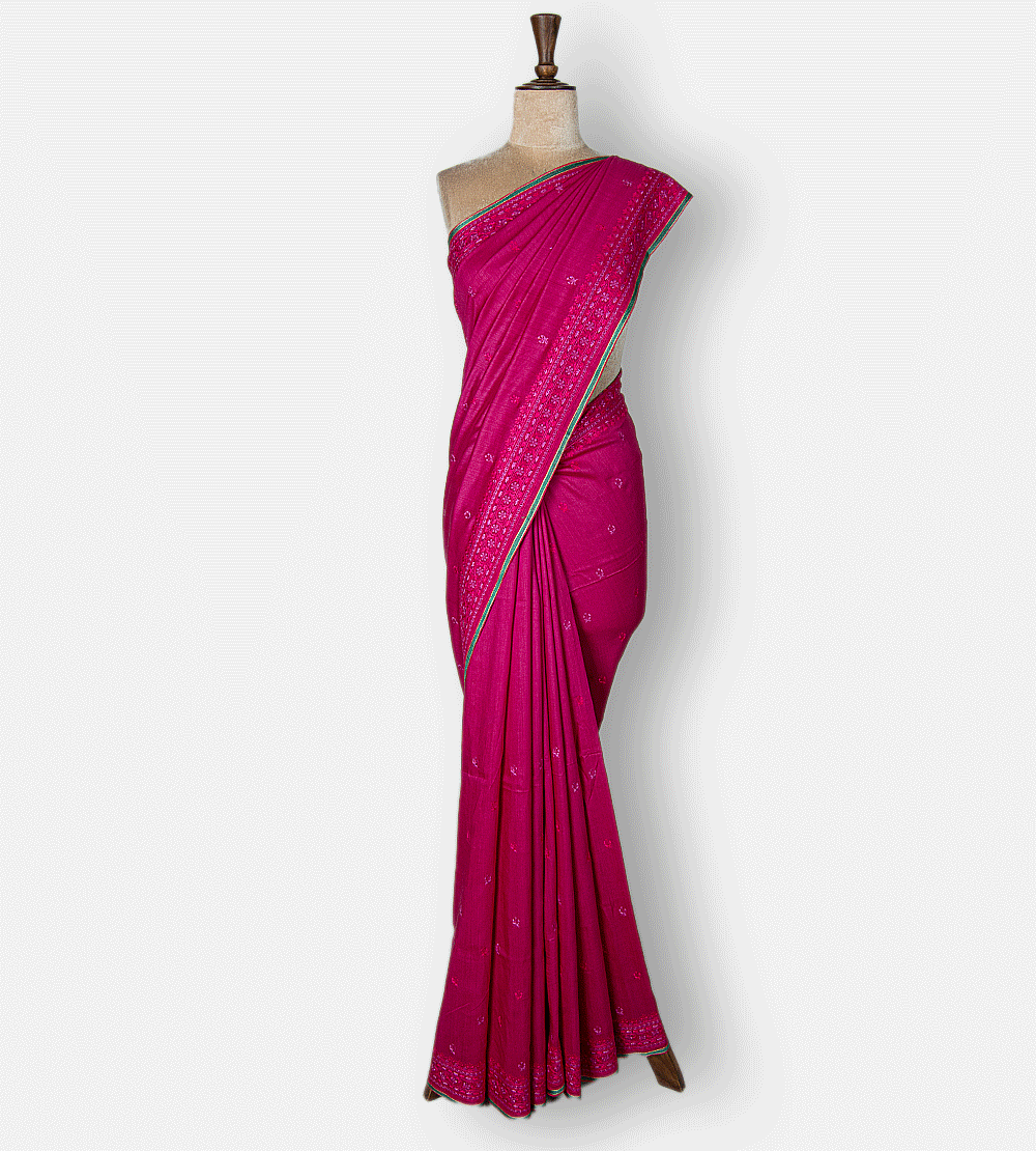 Pink Tussar Saree