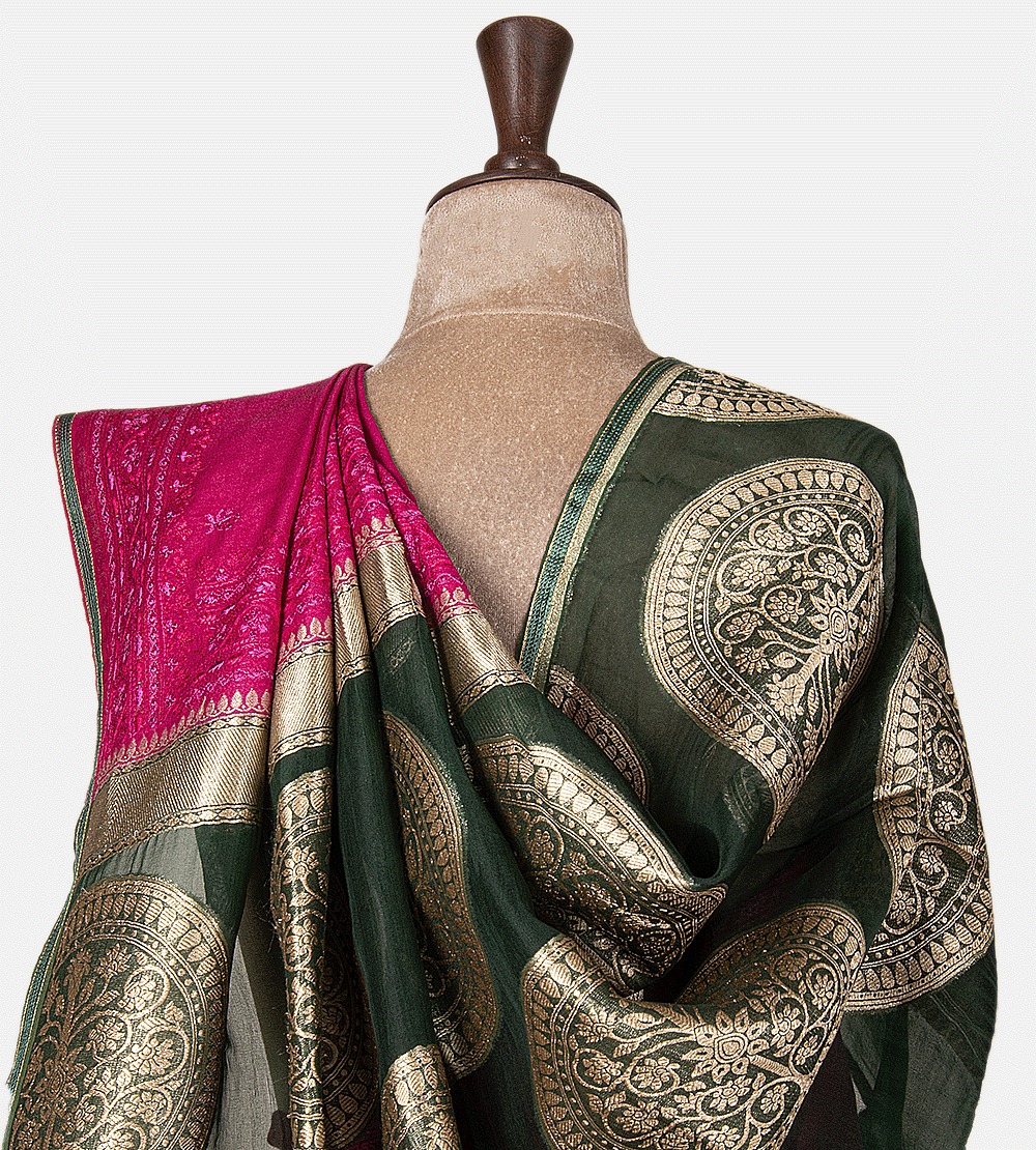 Pink Tussar Saree