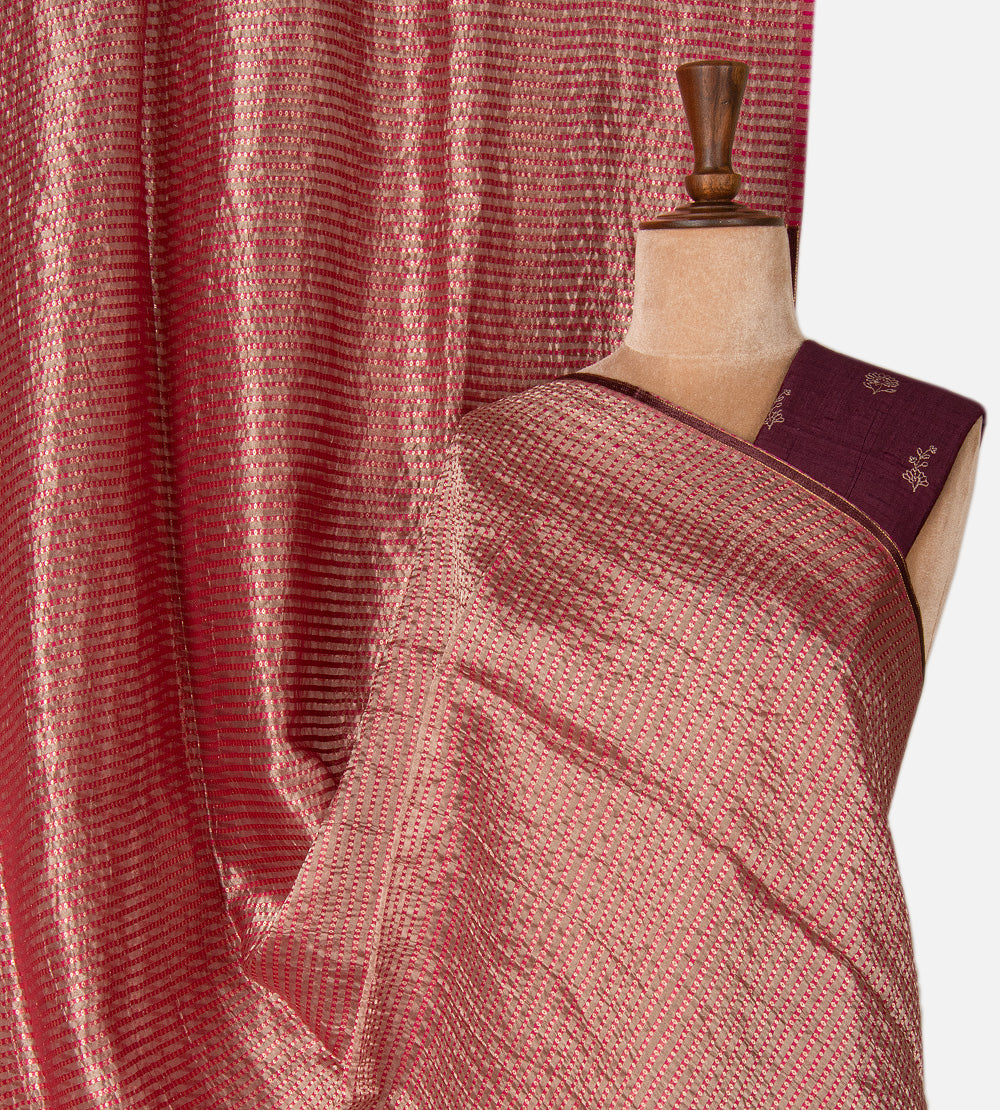 Rose Gold Tussar Organza Saree