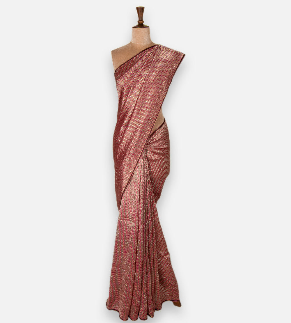 Rose Gold Tussar Organza Saree