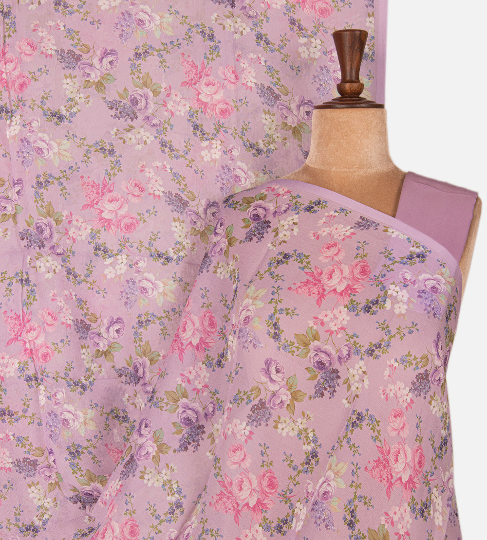 Lavender Chiffon Saree