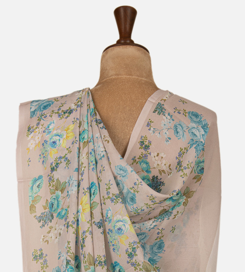 Grey Chiffon Saree