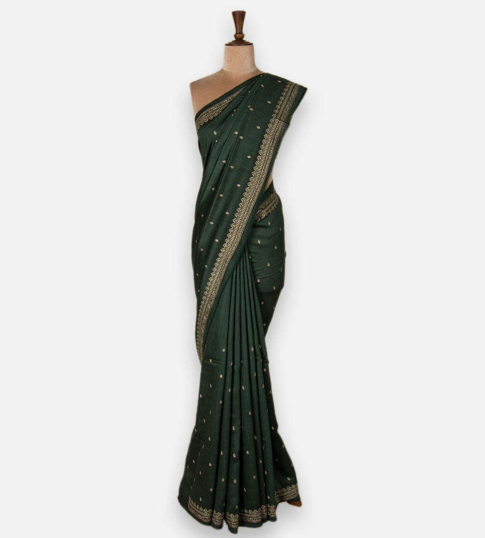 Green Tussar Saree
