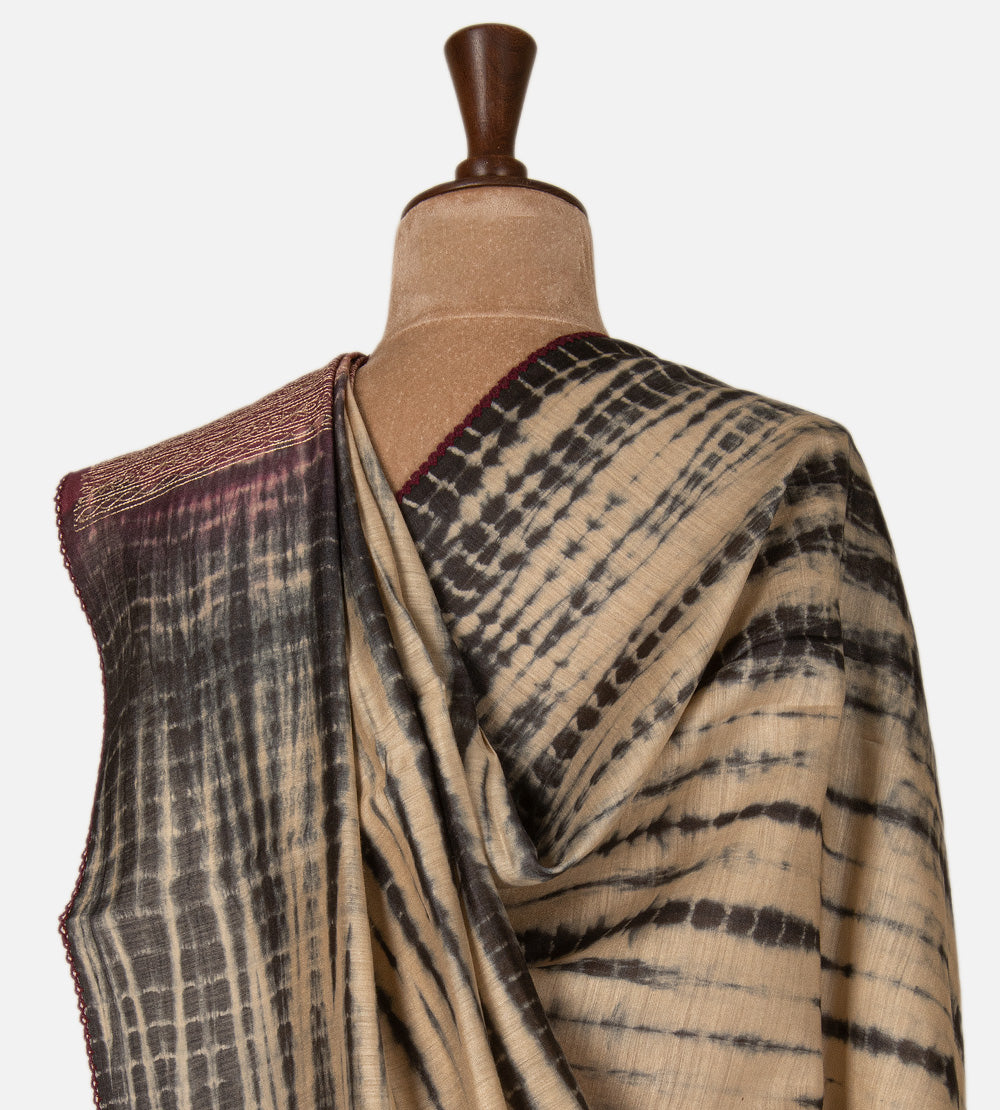 Dark Pink Tussar Saree
