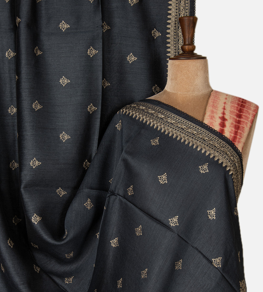 Blue Tussar Saree