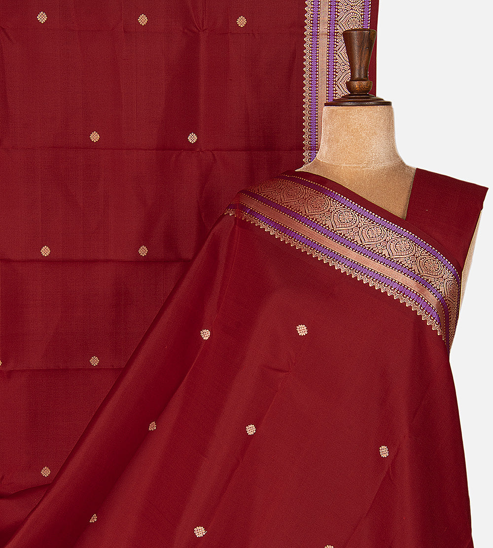 Maroon Kanchipuram Silk Saree