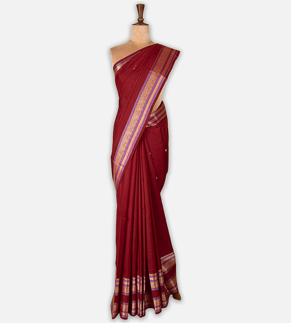 Maroon Kanchipuram Silk Saree
