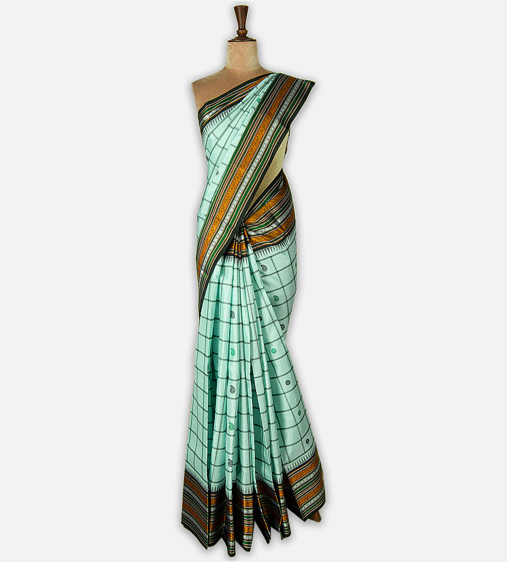 Pastel Blue Kanchipuram Silk Saree