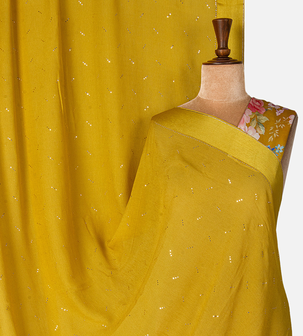 Gold Colour Chiffon Saree