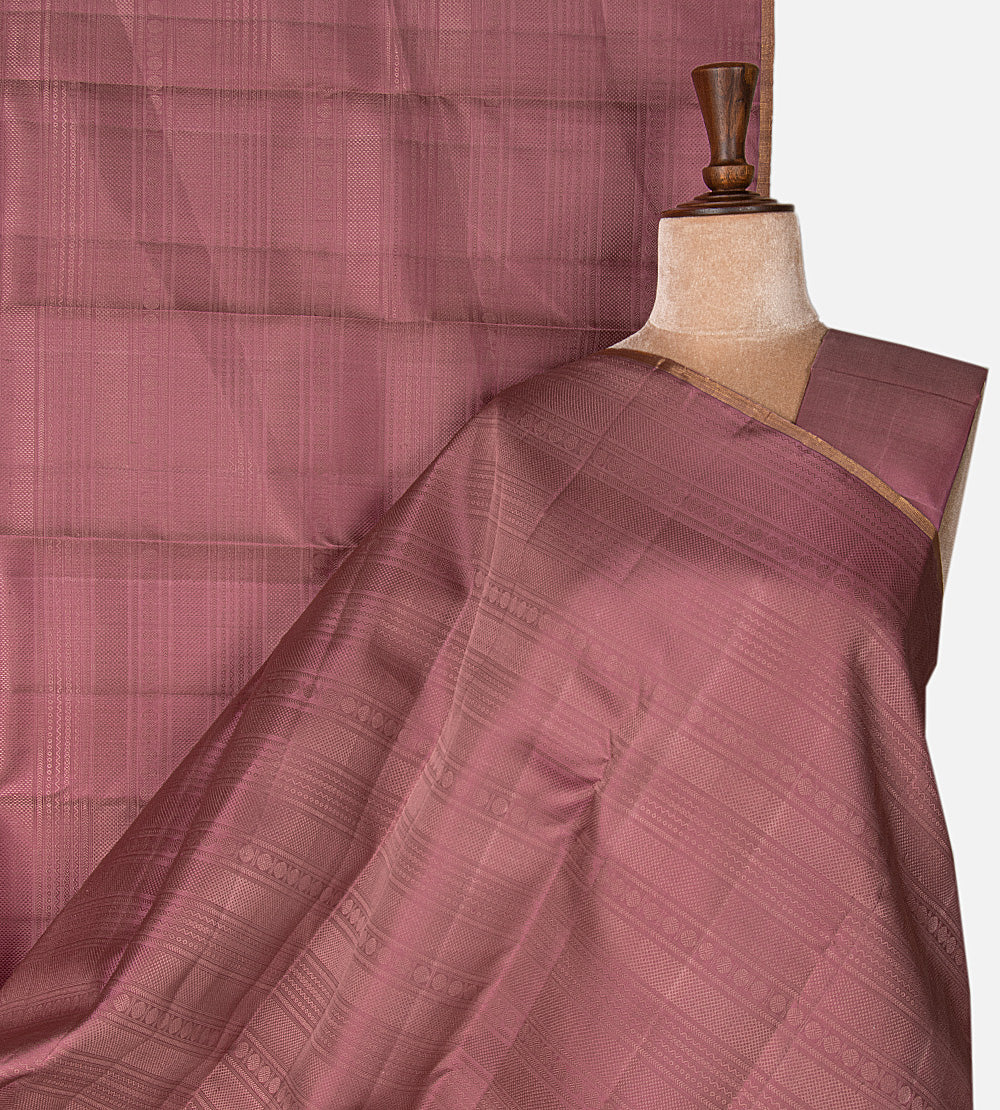 Muted Mauve Pink Kanchipuram Silk Saree