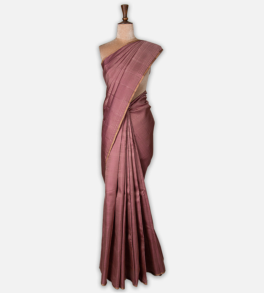 Muted Mauve Pink Kanchipuram Silk Saree