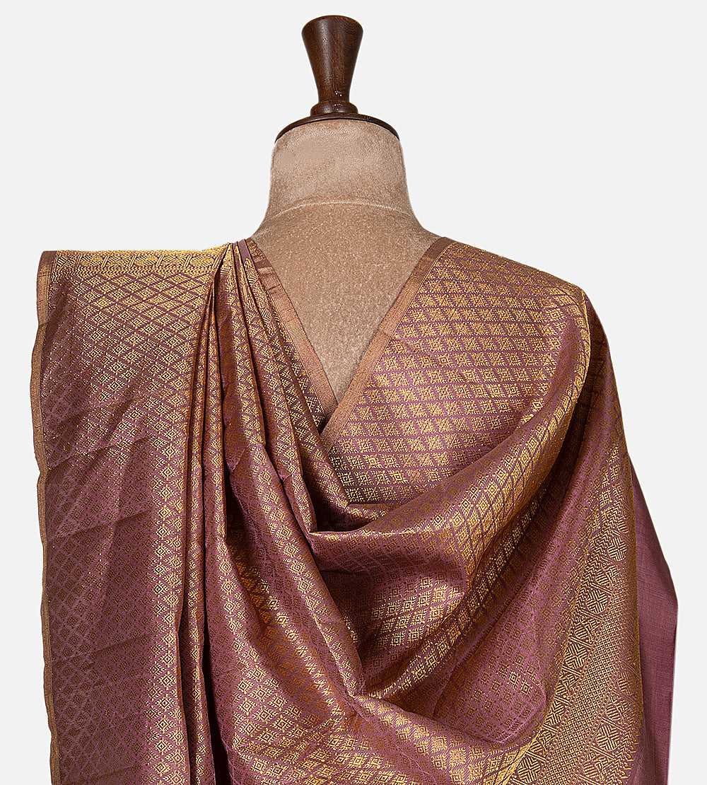 Muted Mauve Pink Kanchipuram Silk Saree