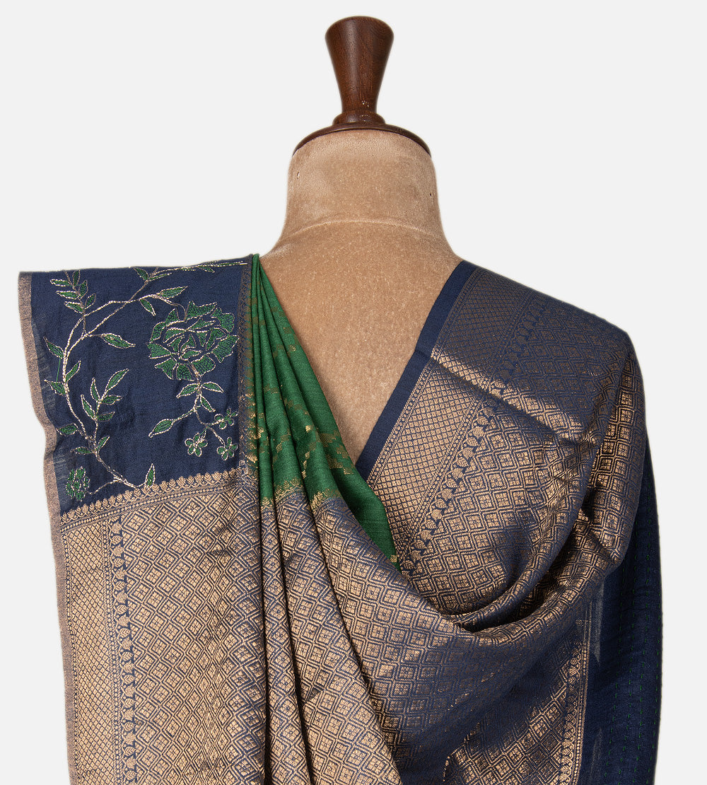 Green Moonga Tussar Saree