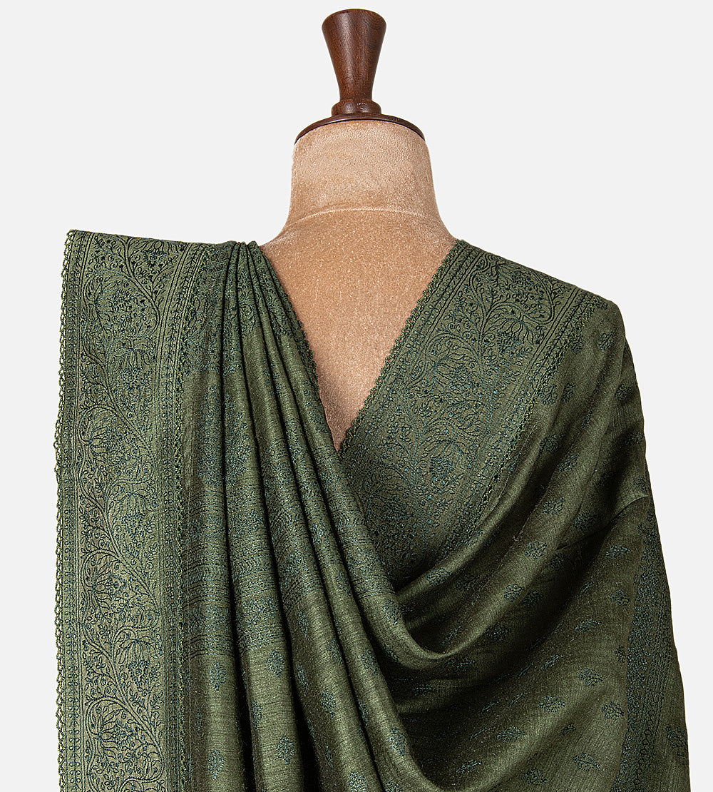 Yellow Tussar Ajrakh Printed Saree