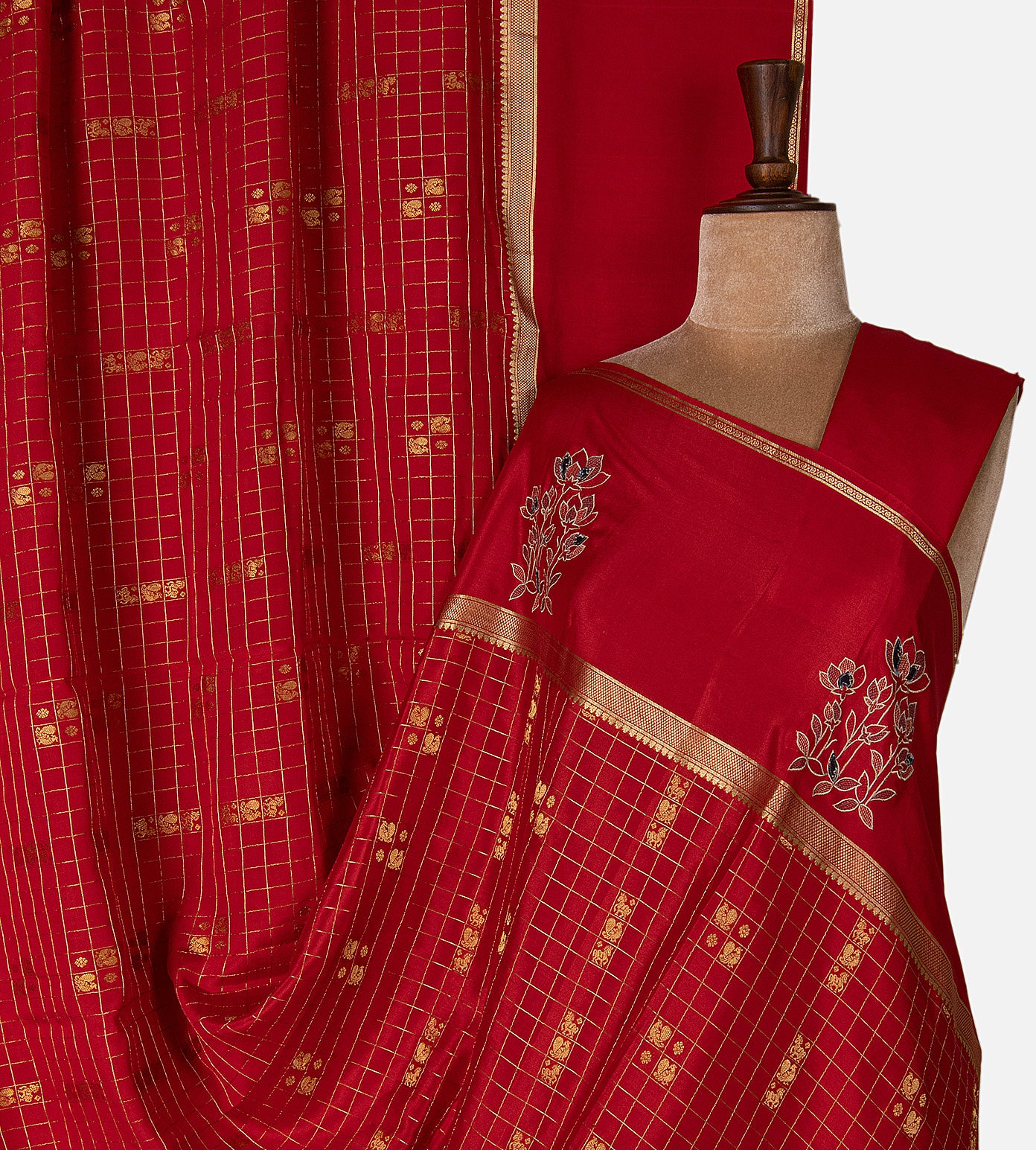Red Mysore Silk Saree