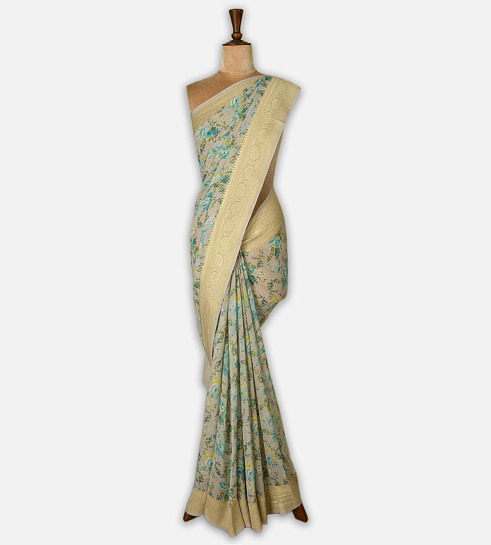 Grey Georgette Saree