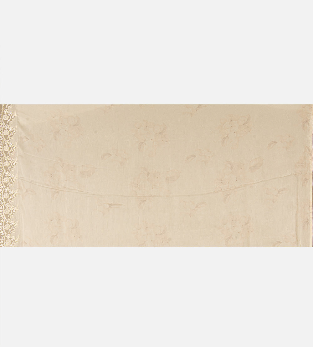 Off-White Chiffon Saree