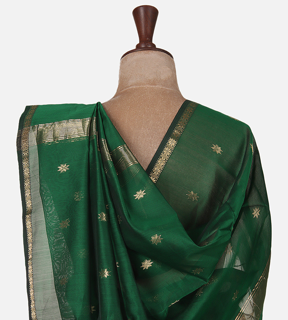 Green  Maheshwari Cotton Saree