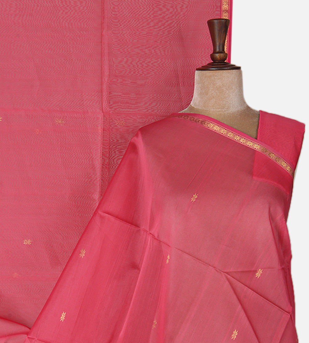 Pink Maheshwari Cotton Saree