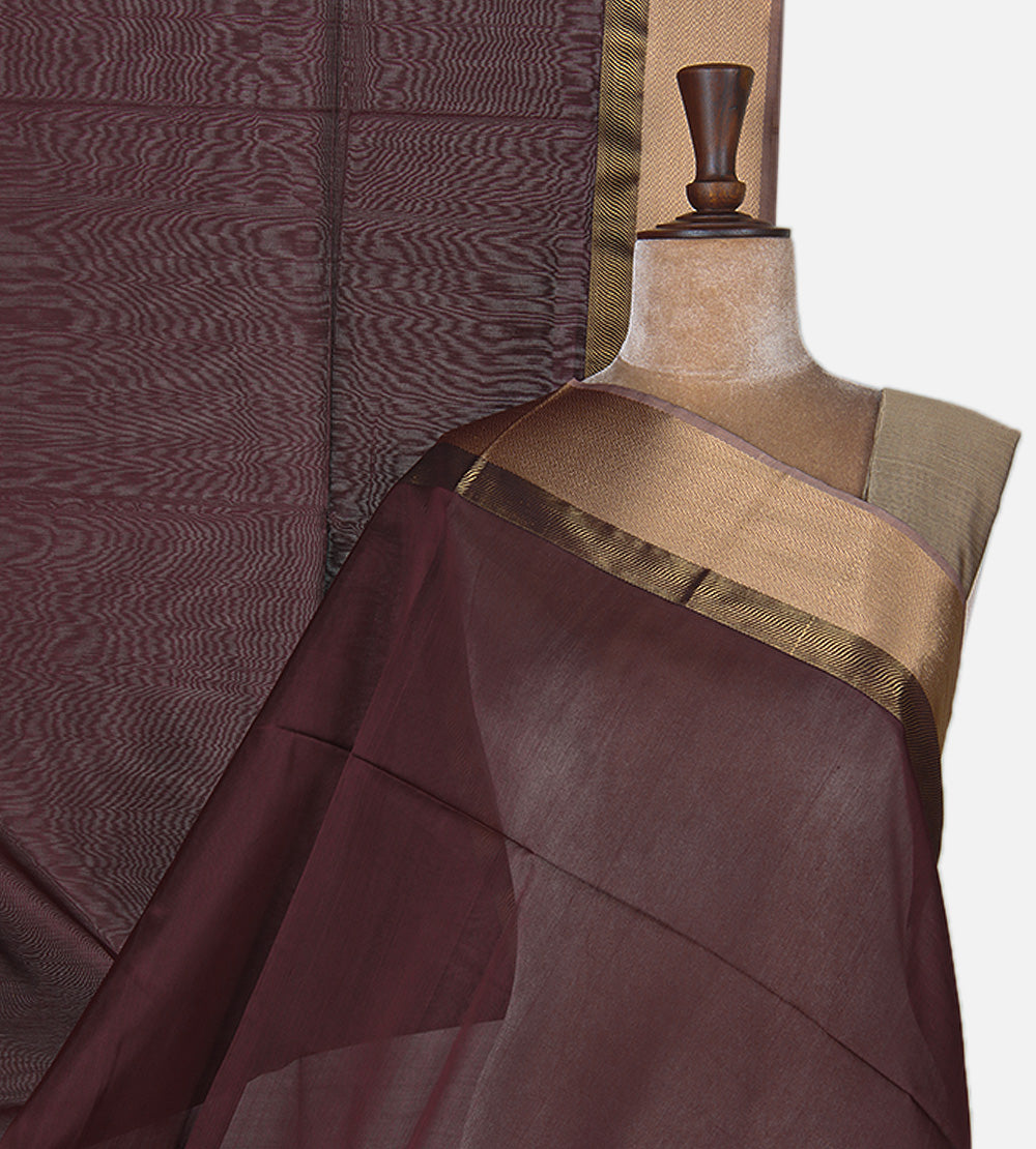 Aubergine Purple Maheshwari Cotton Saree