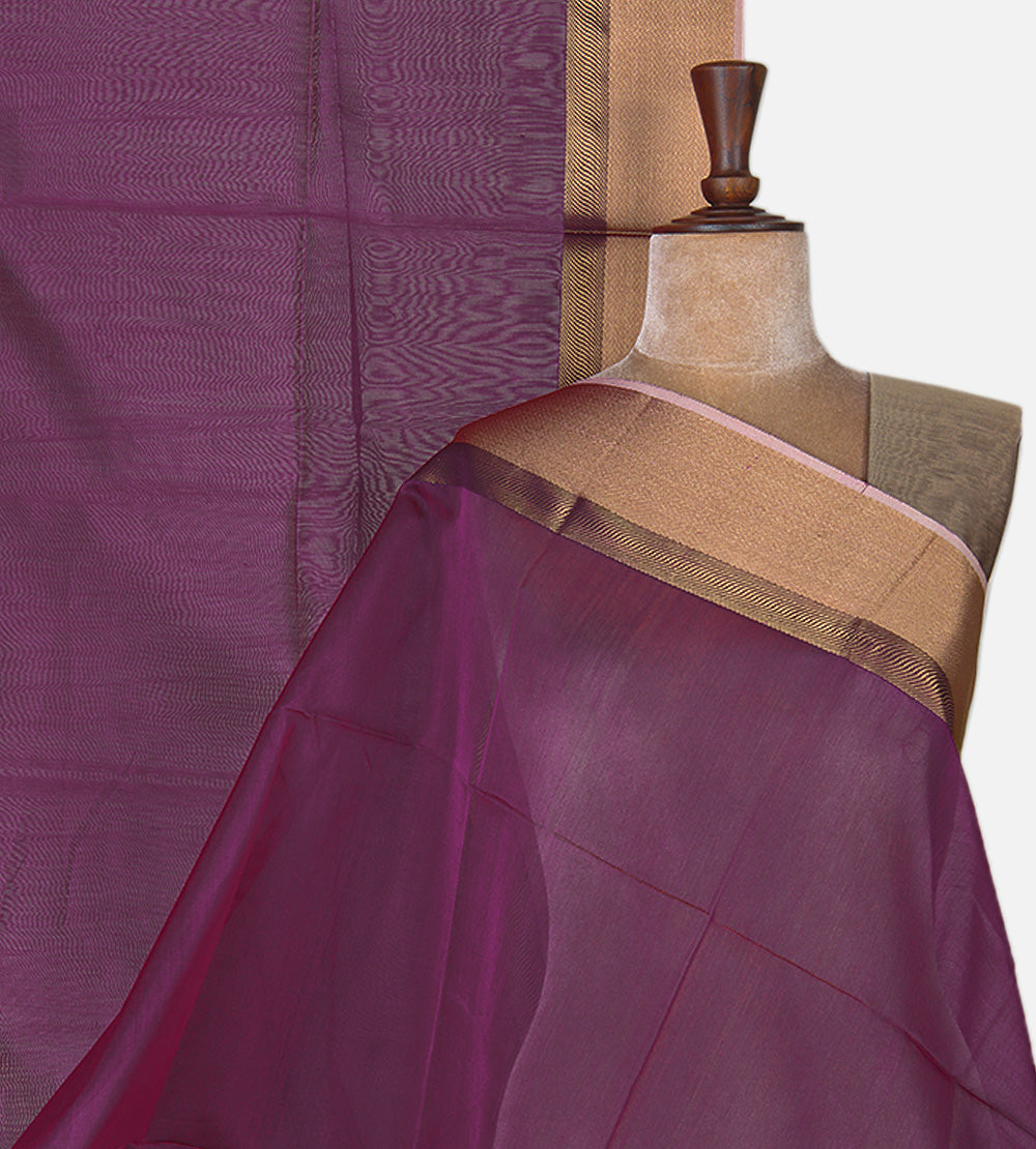 Purple Maheshwari Cotton Saree