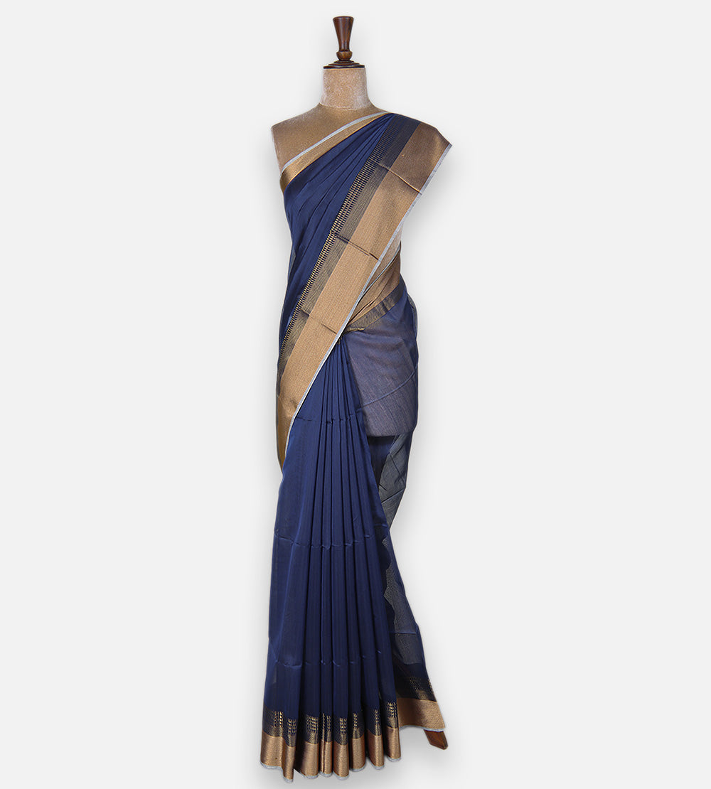 Blue Maheshwari Cotton Saree