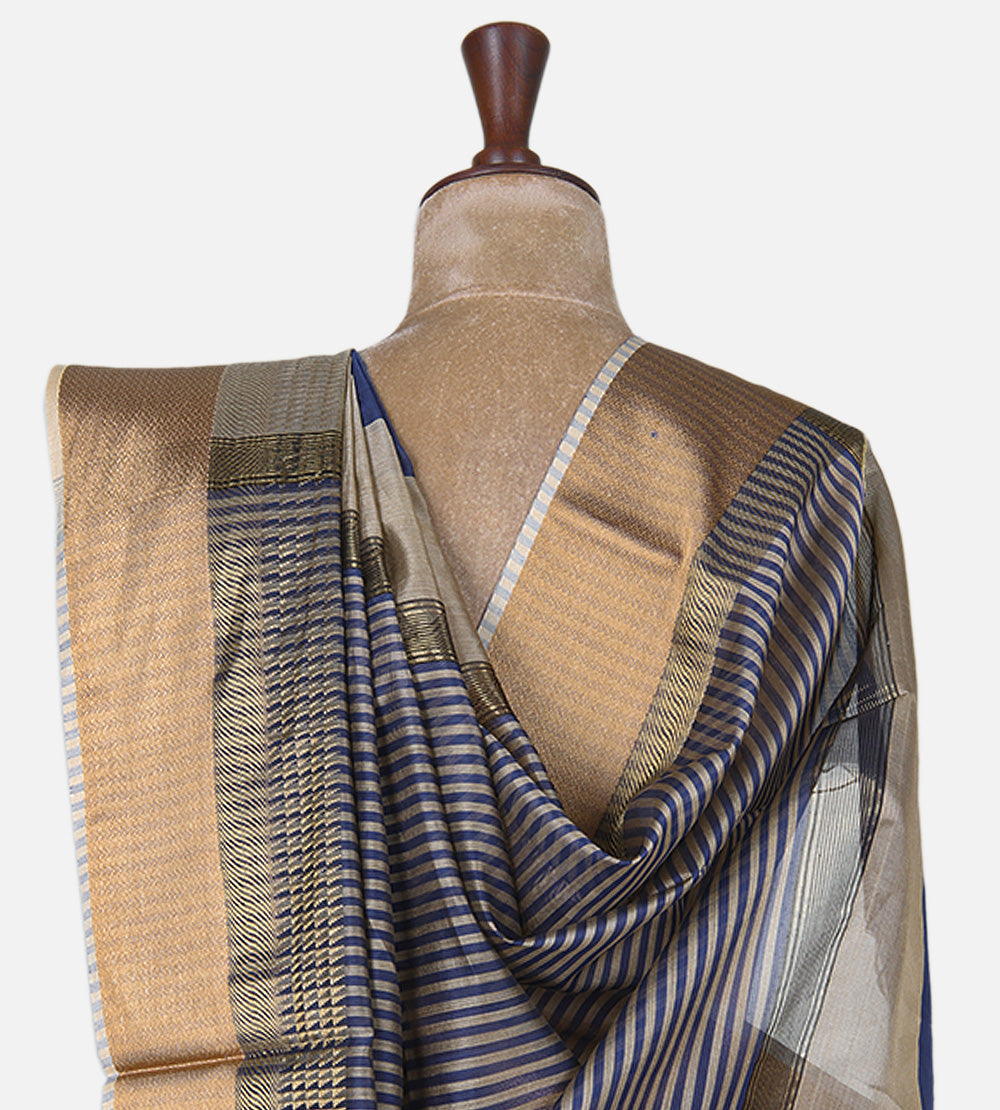 Blue Maheshwari Cotton Saree
