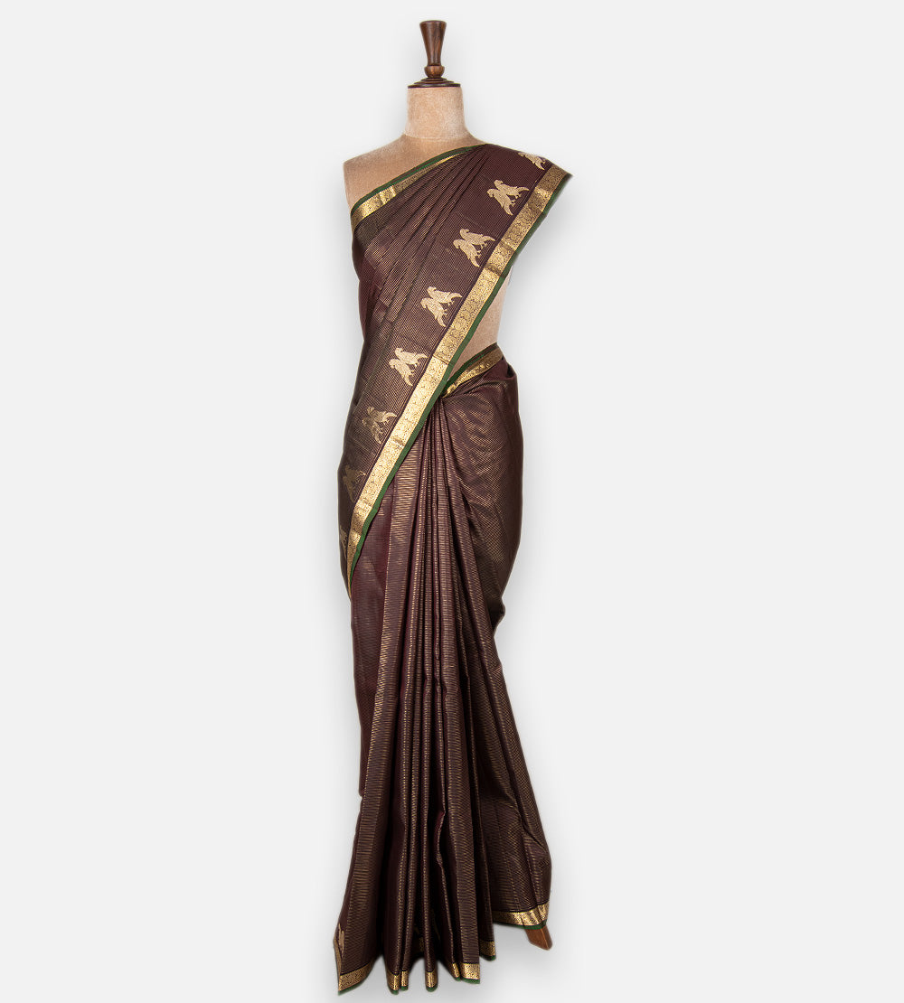 Coffee Brown Kanchipuram Silk Saree