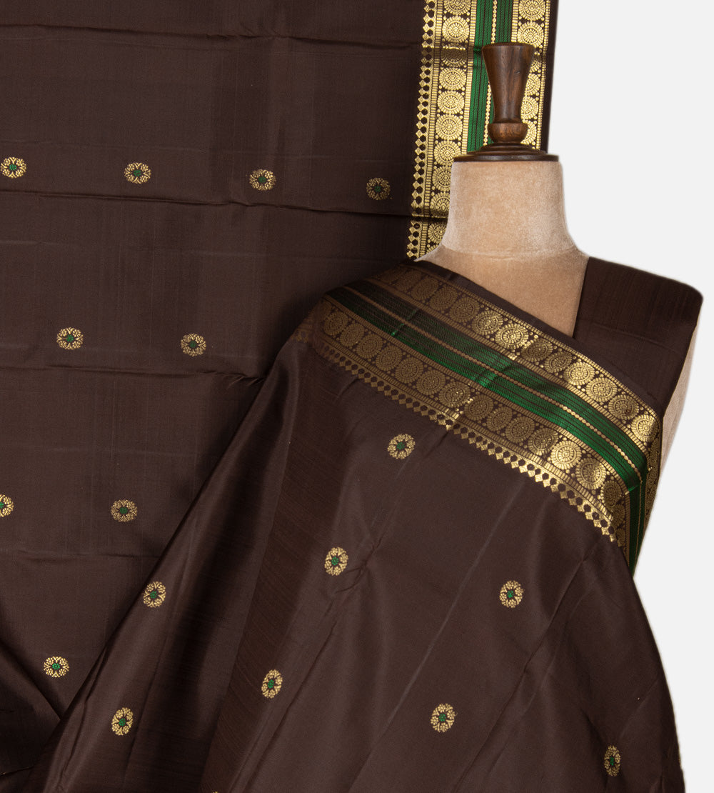 Coffee Brown Kanchipuram Silk Saree