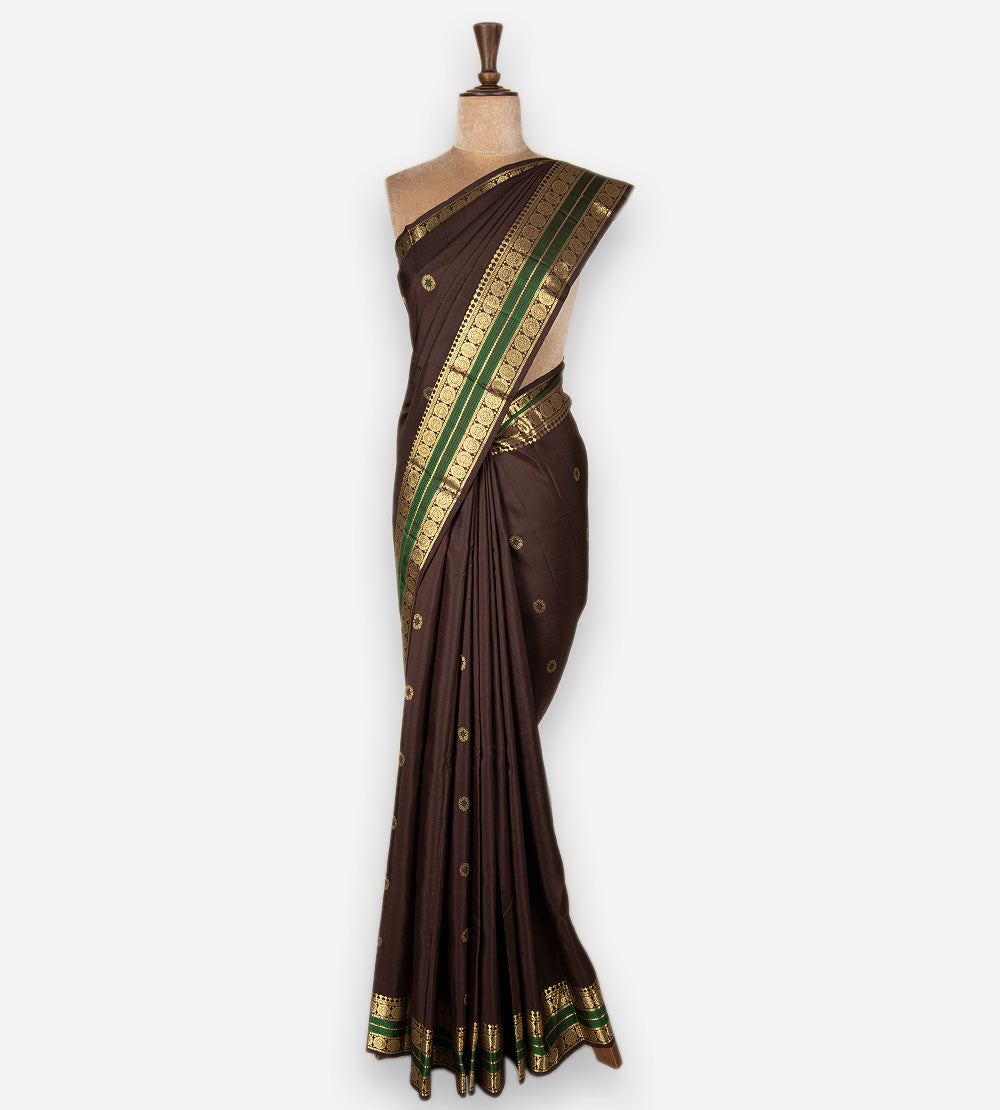 Coffee Brown Kanchipuram Silk Saree