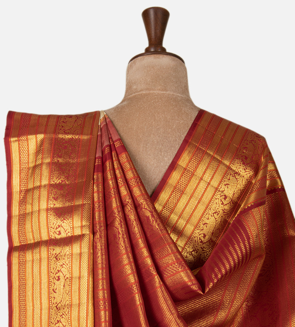 Beige Kanchipuram Silk Saree