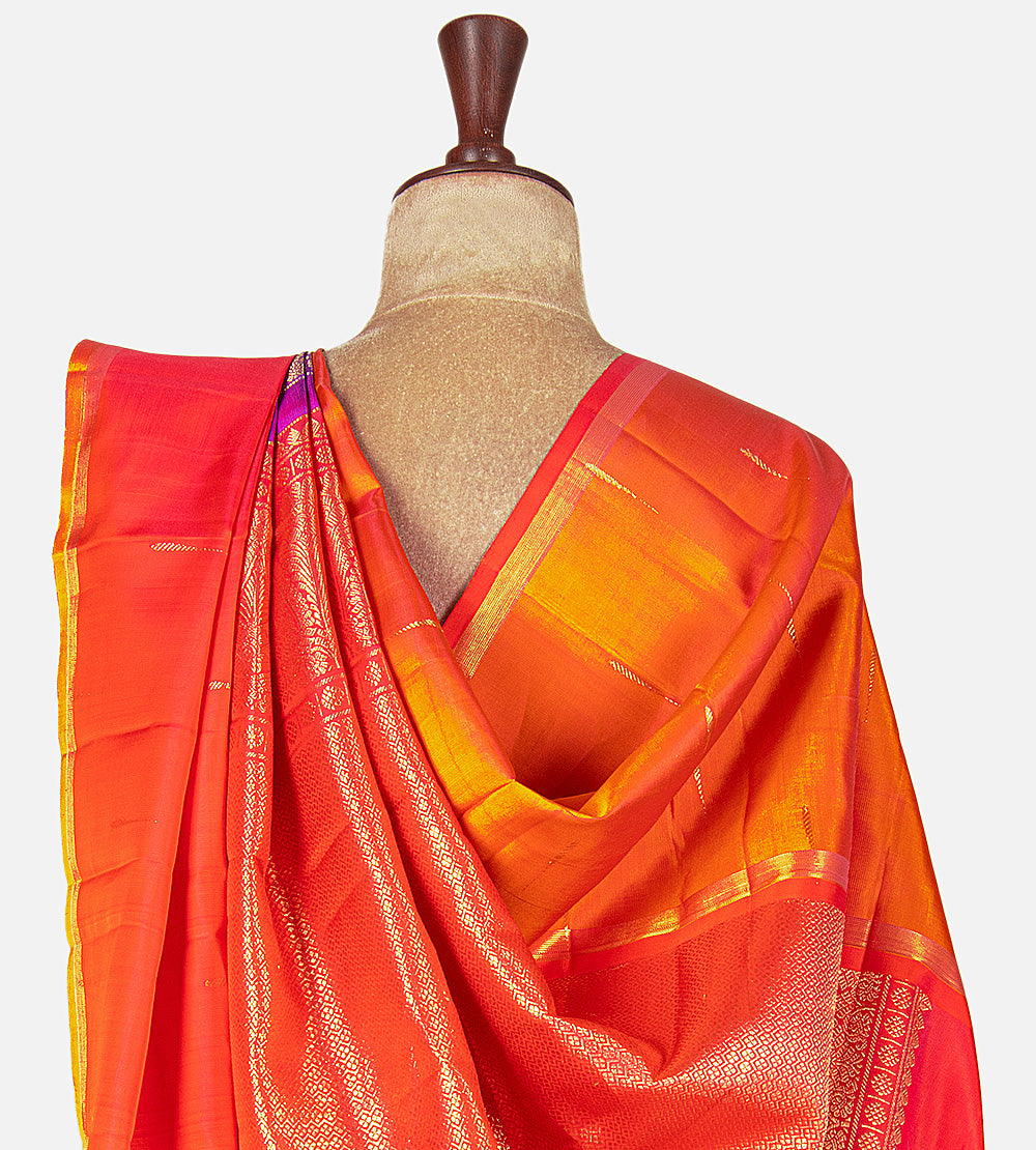 Purple Muppagam Kanchipuram Silk Saree