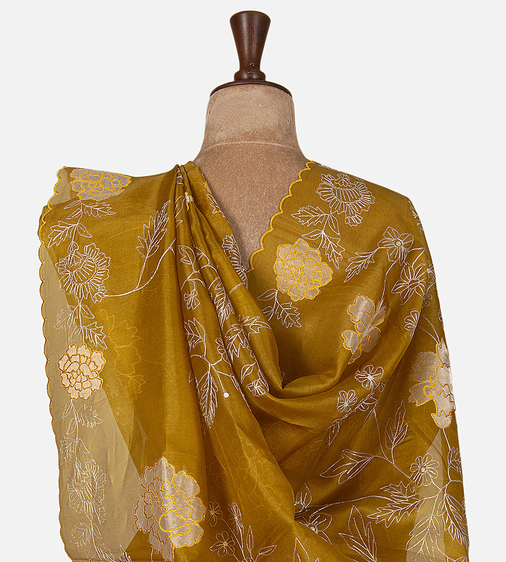 Gold Colour Organza Saree