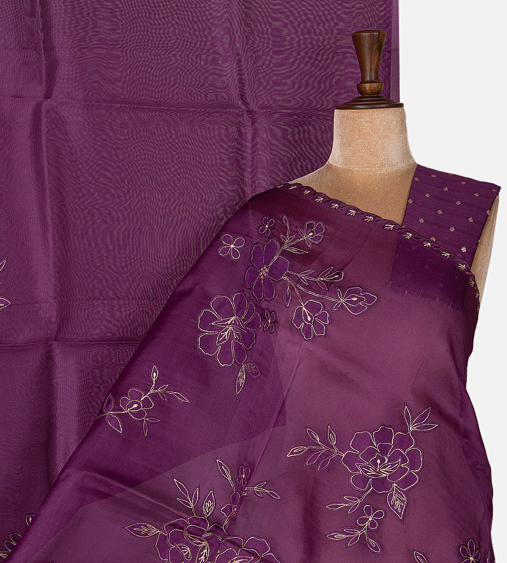 Purple Organza Saree