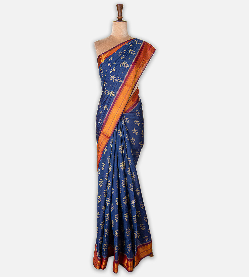 Blue Patola Silk Saree