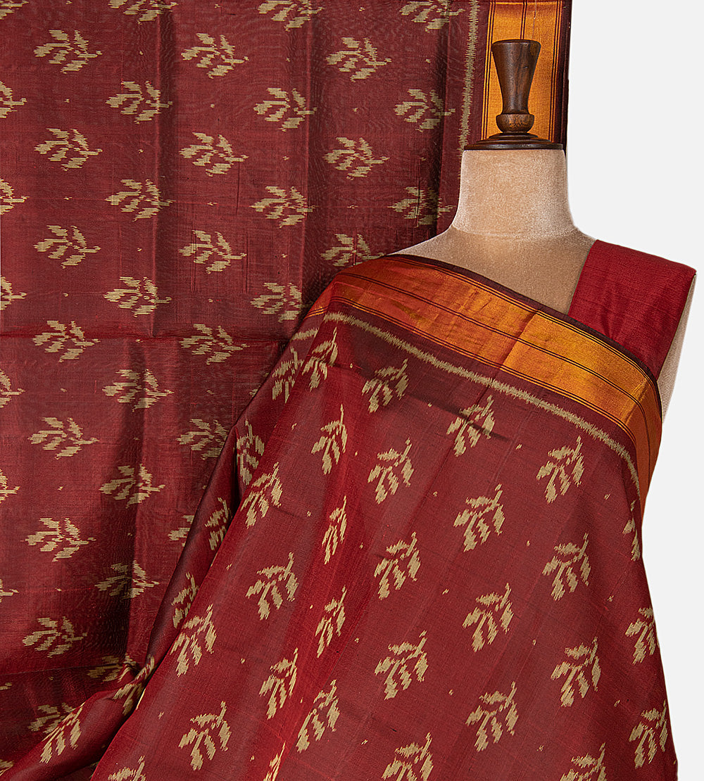Maroon Patola Silk Saree