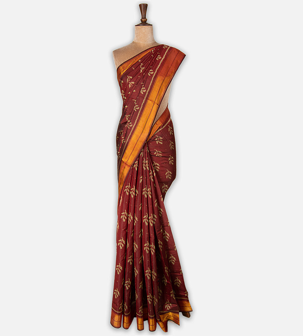 Maroon Patola Silk Saree