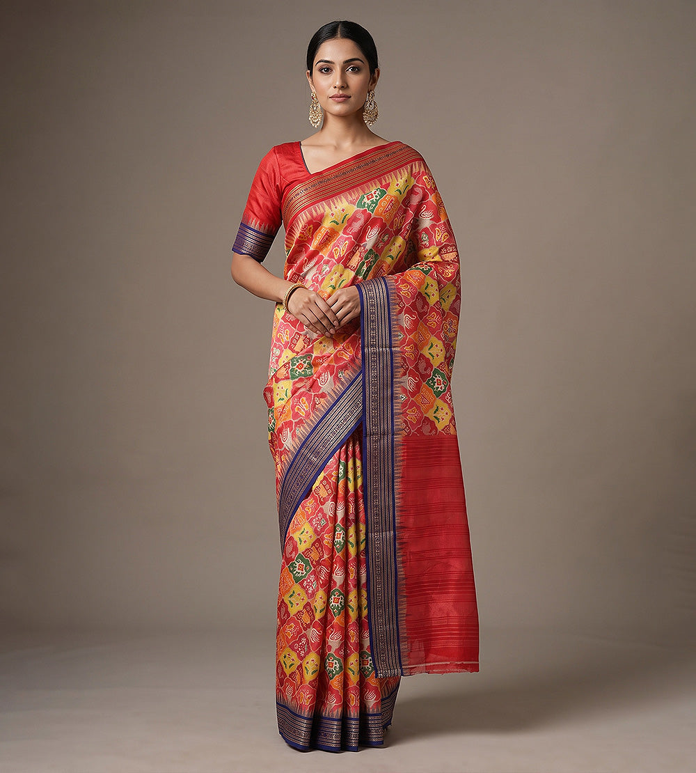 Multicolour Vidharba Tussar Saree