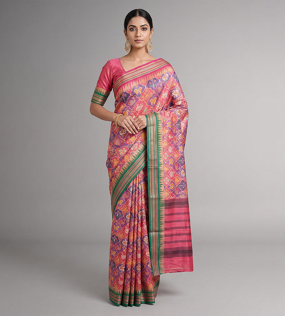 Multicolour Vidharba Tussar Saree