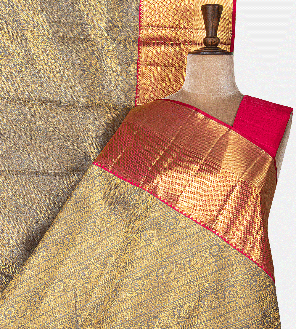 Grey Kanchipuram Silk Saree