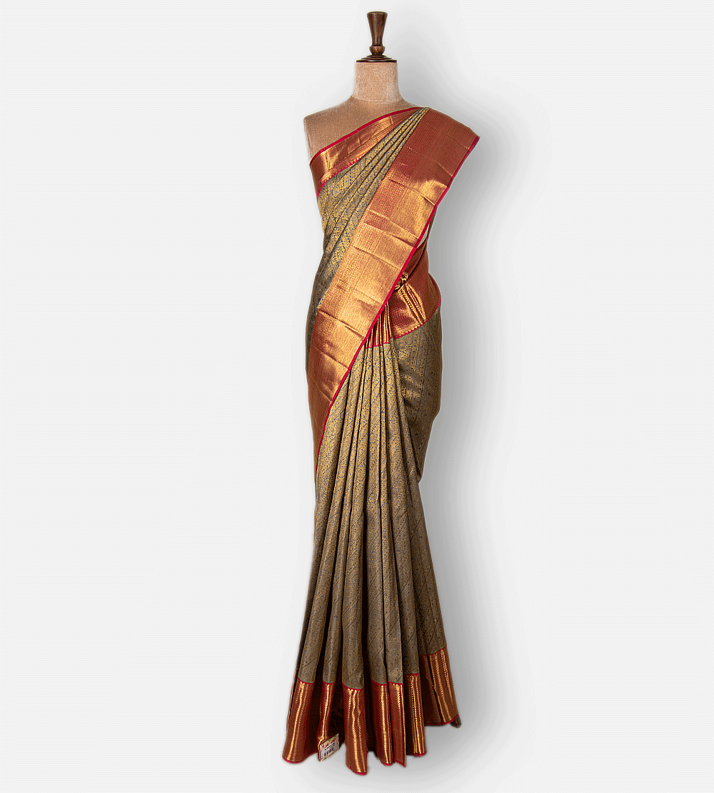 Grey Kanchipuram Silk Saree