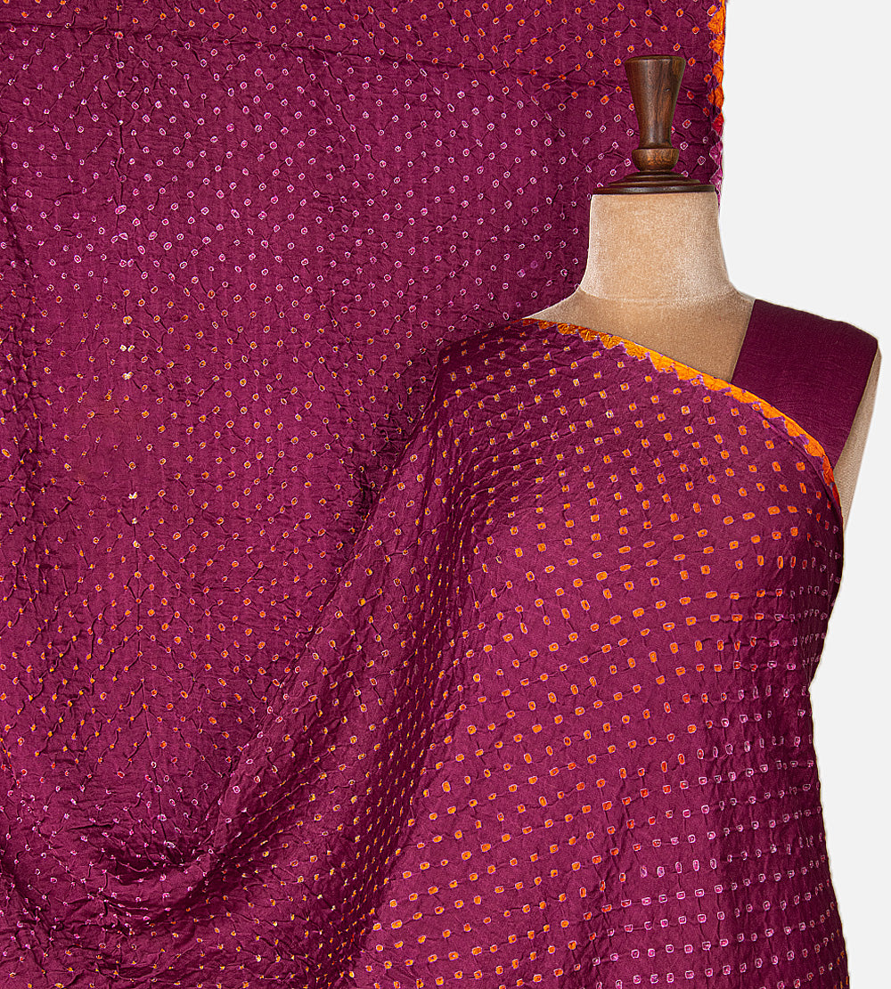Pink Gajji Silk Bandhani Saree