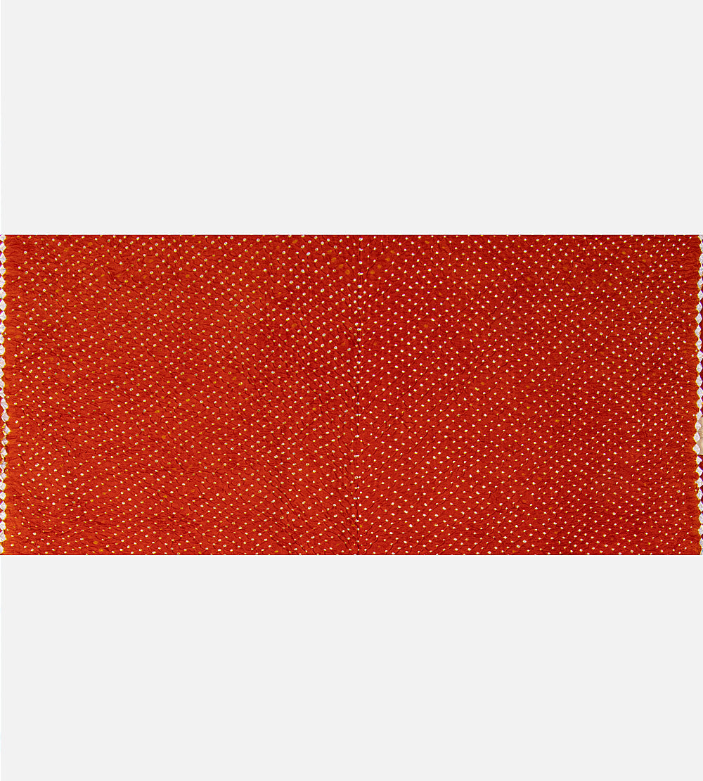 Orange Gajji Silk Bandhani Saree