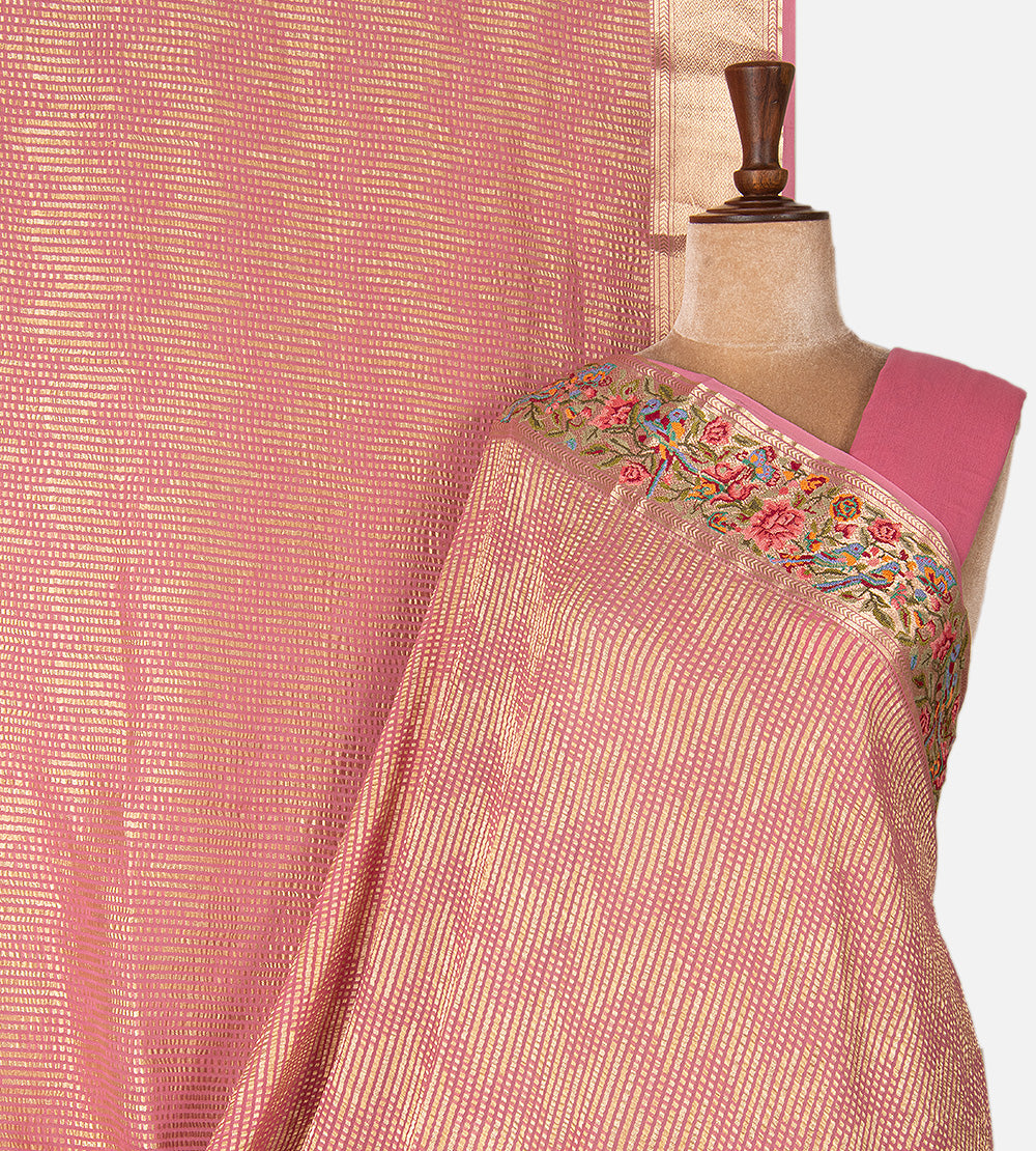 Pink Banarasi Georgette Saree