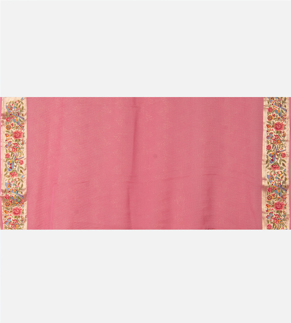 Pink Banarasi Georgette Saree