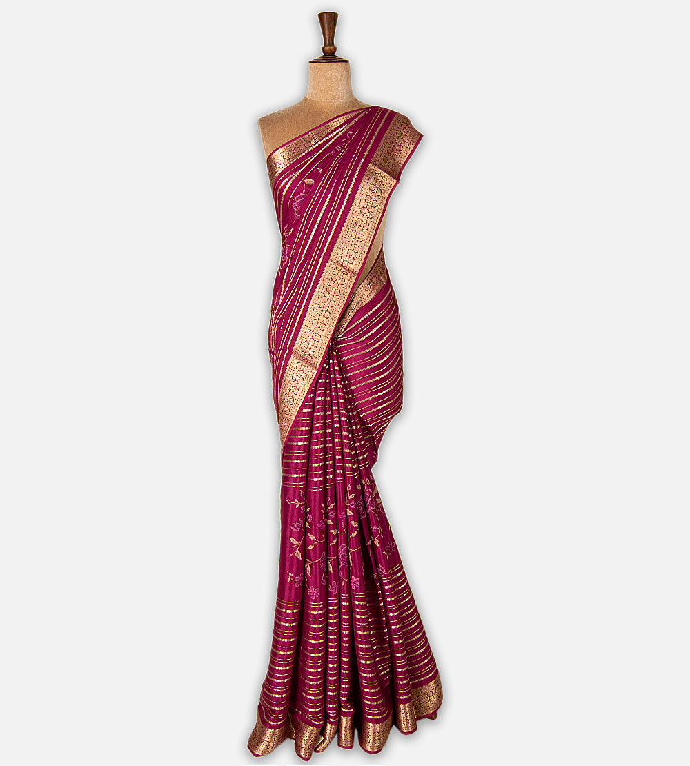 Pink Mysore Silk Saree