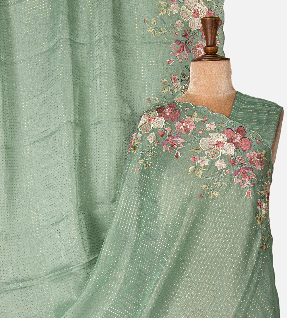 Blue Georgette Saree