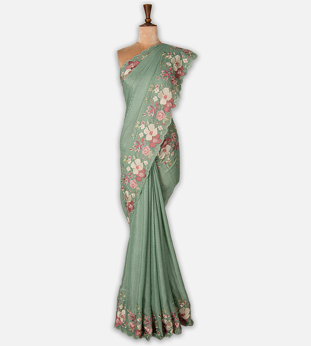 Blue Georgette Saree